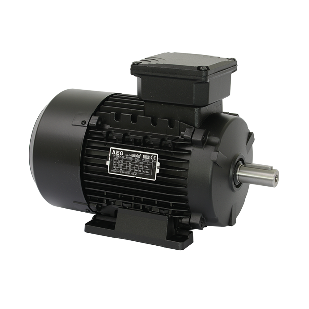 AEG Lafert serie AMHE draaistroommotor bouwvorm B3 voet kleur zwart