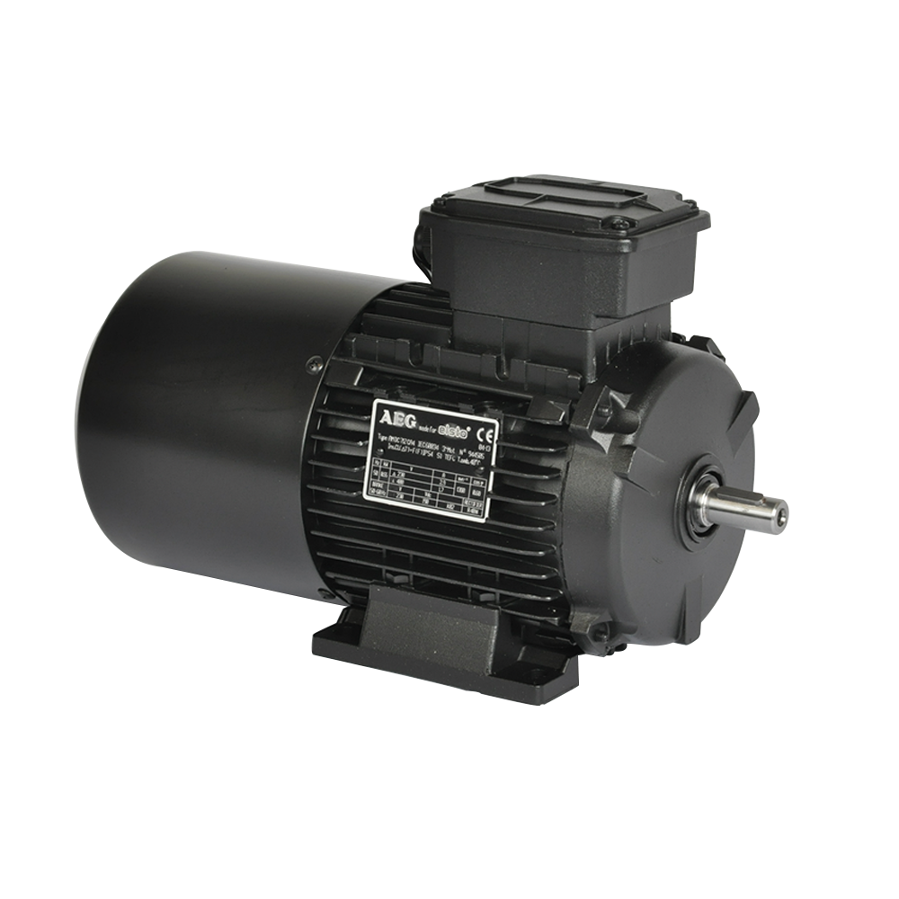 AEG Lafert serie AM draaistroommotor bouwvorm B3 voet met opgebouwde rem kleur zwart